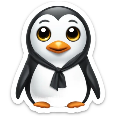 Penguin with goatee and underwear sticker