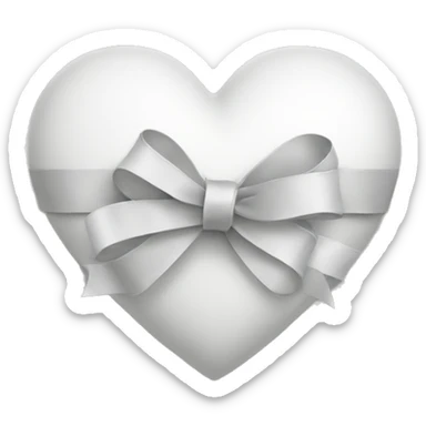 White heart with ribbon sticker