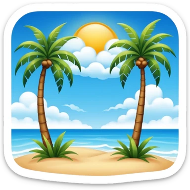 sunny sky photo with palm trees sticker