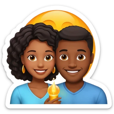 romantic black couple sticker