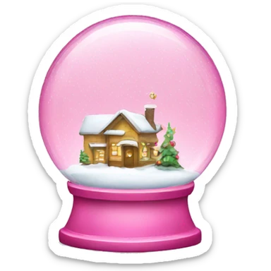 Pink Christmas snow globe sticker