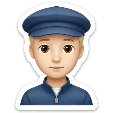 handsome boy with cap only neck  sticker