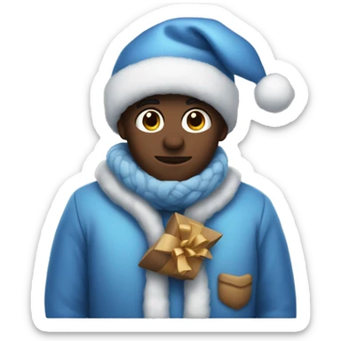 Blue cozy Christmas  sticker