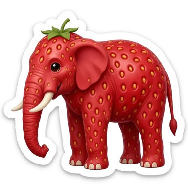 Strawberry éléphant sticker