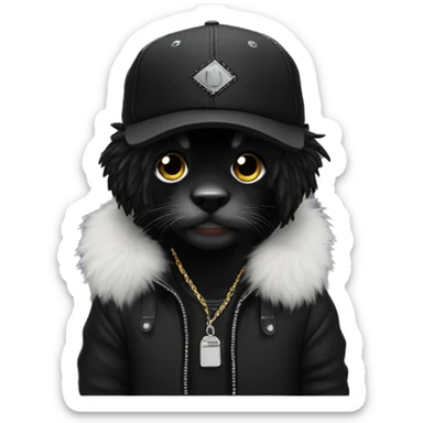 lil uzi vert black Fur aviador hat sticker