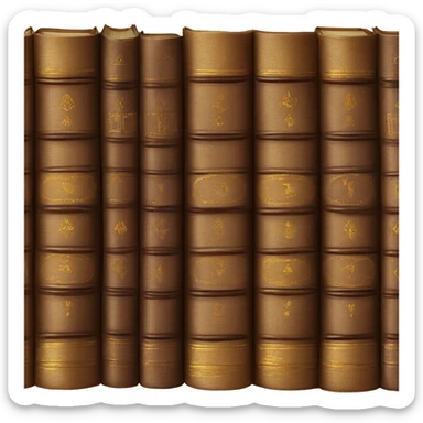 Stack of rare old books sticker