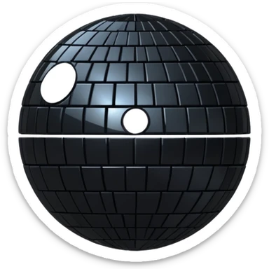 black sparkling disco ball sticker