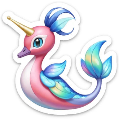 Colorful Exotic Meloetta-Swablu-Milotic-Cresselia-Primarina-Kirby-Fakémon-creature-hybrid sticker