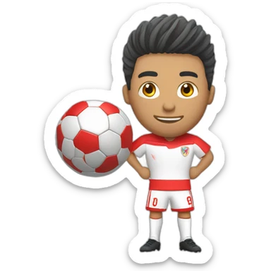 Hincha de futbol de rojo y blanco sticker
