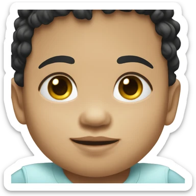 Southeast Asian male infant with black curly hairSou sticker