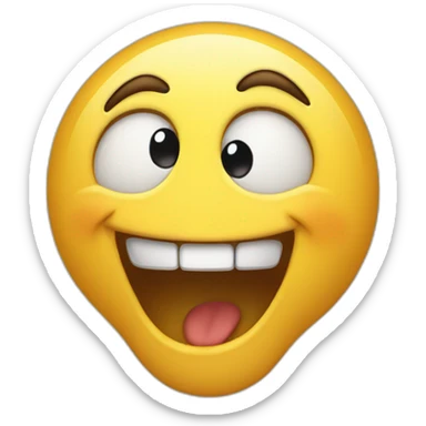 screaming while smiling and laughing with tears from eyes sticker