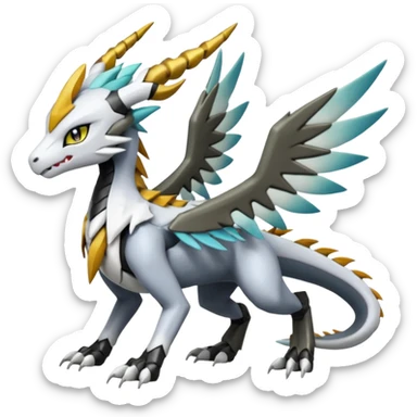 Meloetta-Wargreymon-Dutch-Angel-Dragon-Silvally-Kyurem-Trico-Pokémon-Digimon-Fakémon-fusion-hybrid-creature sticker