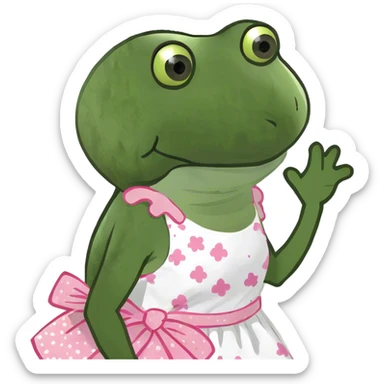 frog wearing a dress sticker