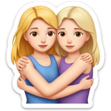 Girls hugging each other sticker