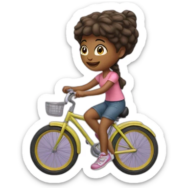 the girl rides a bicycle sticker
