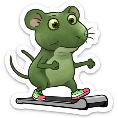 Rat on a treadmill sticker