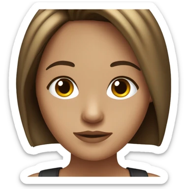 avatar de una chica de ojos marrones oscuro y pelo negro corto bob sticker