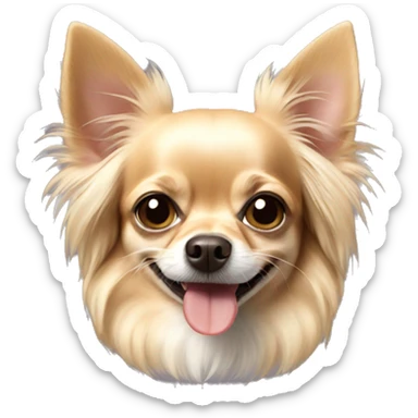 Happy blonde long haired chihuahua sticker
