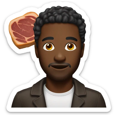 Black Man with brisket sticker