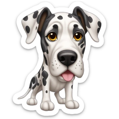 Harlequin Great Dane Dog Full Body sticker