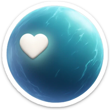 a planet, small, icy and with a rocky surface and a heart-shaped region of white light color sticker