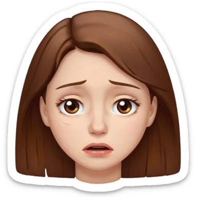 brown eyes brown hair women crying  sticker