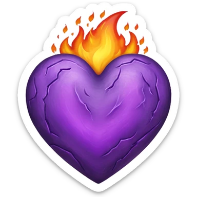 Heart Fire Purple sticker