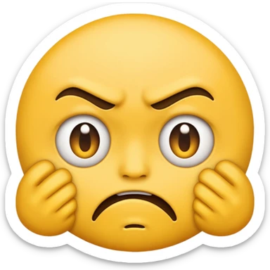 yellow emoji mad face sticker