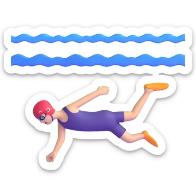 person swimming underwater sticker