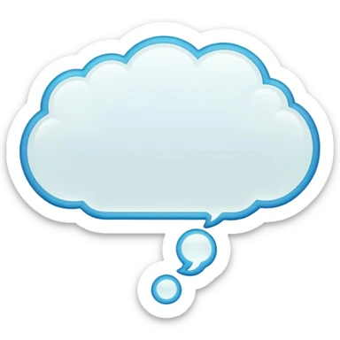 classic cartoon style thought bubble, outlined, empty, no face sticker