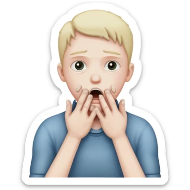 Person choking themselves with their hands sticker