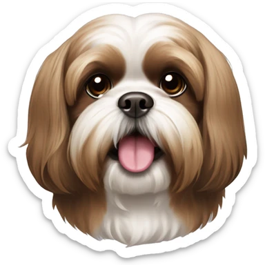 a brown shih tzu dog without sticking his tongue out sticker