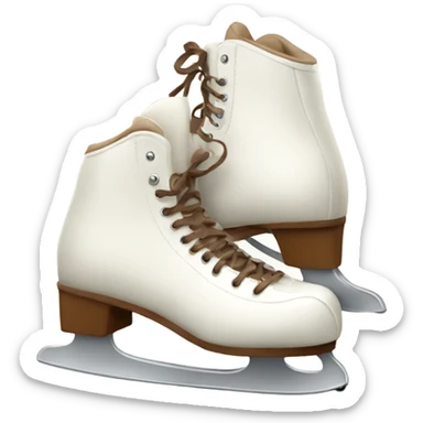 two winter white skates with brown laces sticker