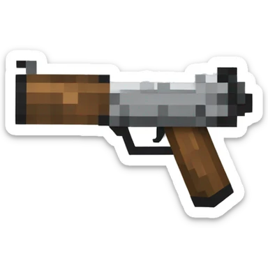 Minecraft steve With a gun sticker
