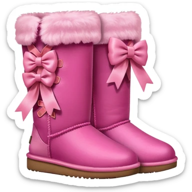 Ugg boots pink with bow sticker