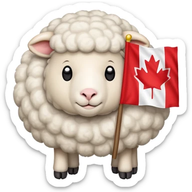 Sheep with canada flag sticker