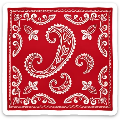 bandana,Red paisley. sticker