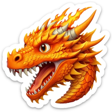A dragon head with flames coming out of its mouth sticker
