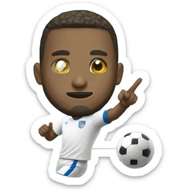 white footballer shooting a ball sticker