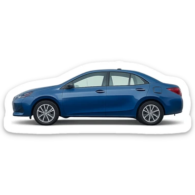 blue sedan, parked in line sticker