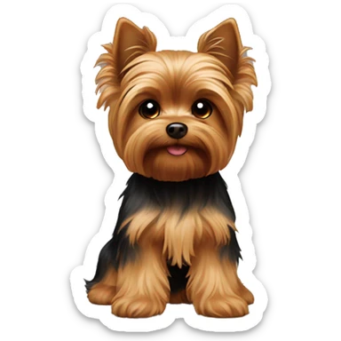 Brown yorkie sticker