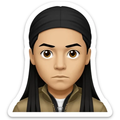 Taboo from Black Eyed Peas with long hair sticker