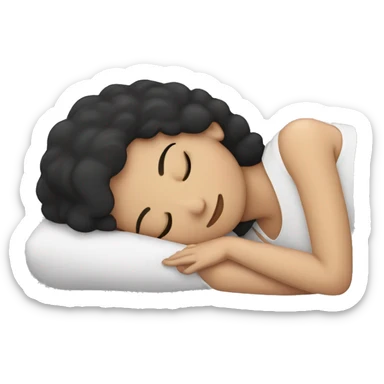 white girl sleeping with dark hair sticker