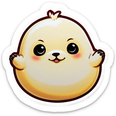 A fat baby seal weigh big cute eyes sticker