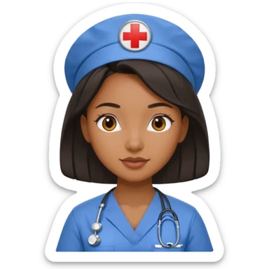 Black girl baddie nurse sticker