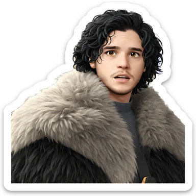 boy with black hair portrait sticker