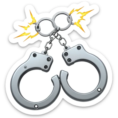 cracking handcuffs with beautiful effects sticker