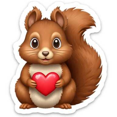 Squirrel with heart in the eyes sticker