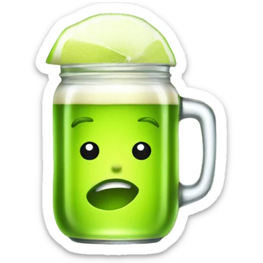 beer with a lime in jar sticker