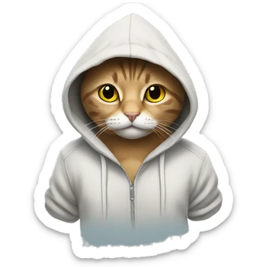 Cat wearing hoodie  sticker